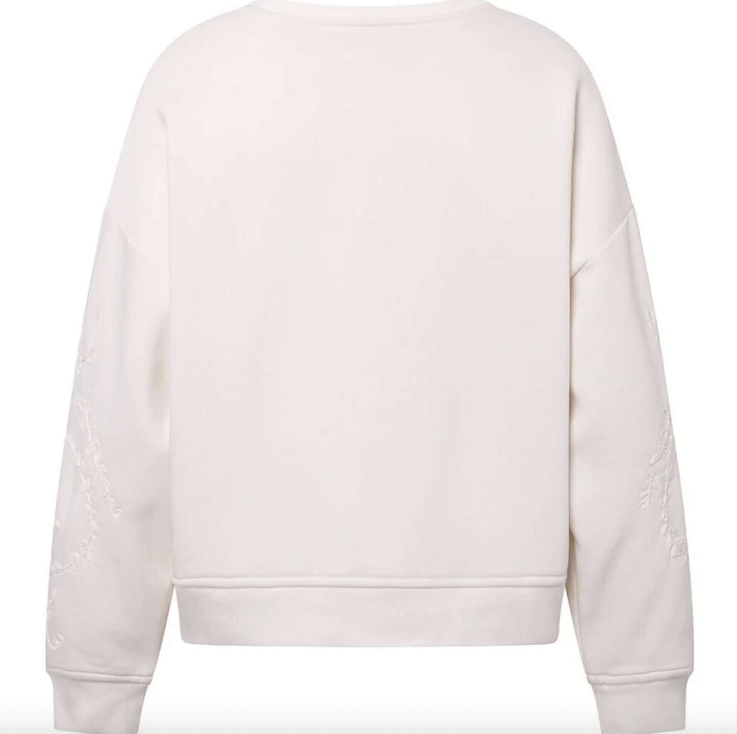 Sweatshirt med broderi - White oversize