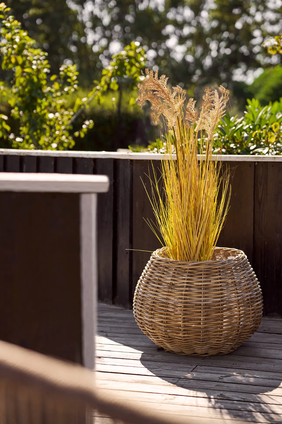 Plantekurve i natur rattan - 2 stk