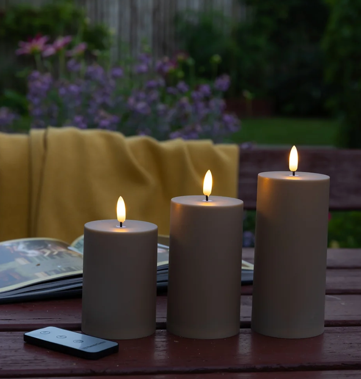 LED Udendørs Bloklys sæt af 3 stk – Sand