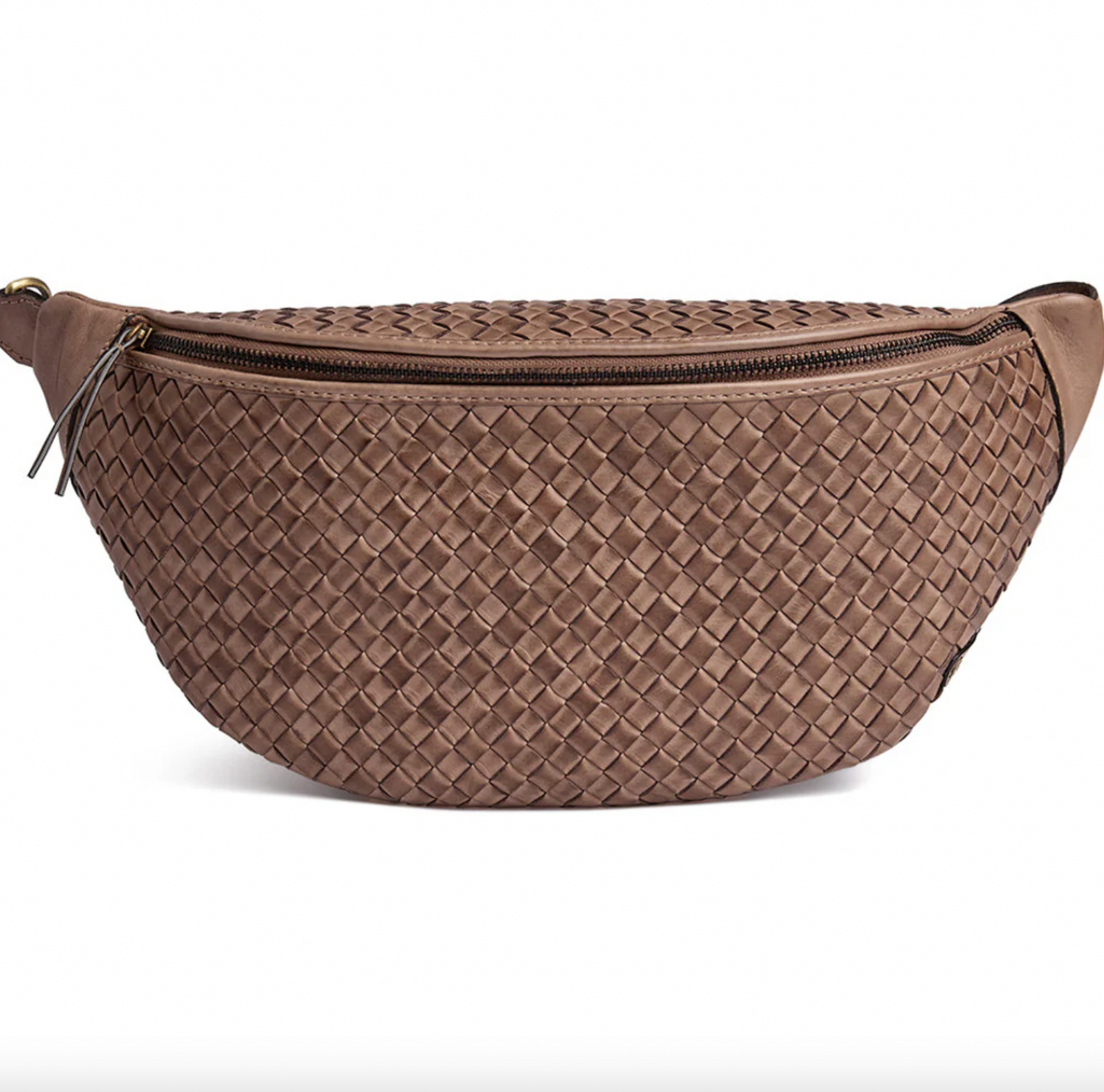 Bumbag flettet kalveskind - Taupe