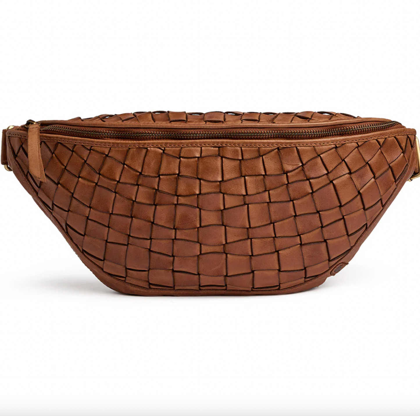 Warsaw bumbag i håndflettet skind - Vintage cognac