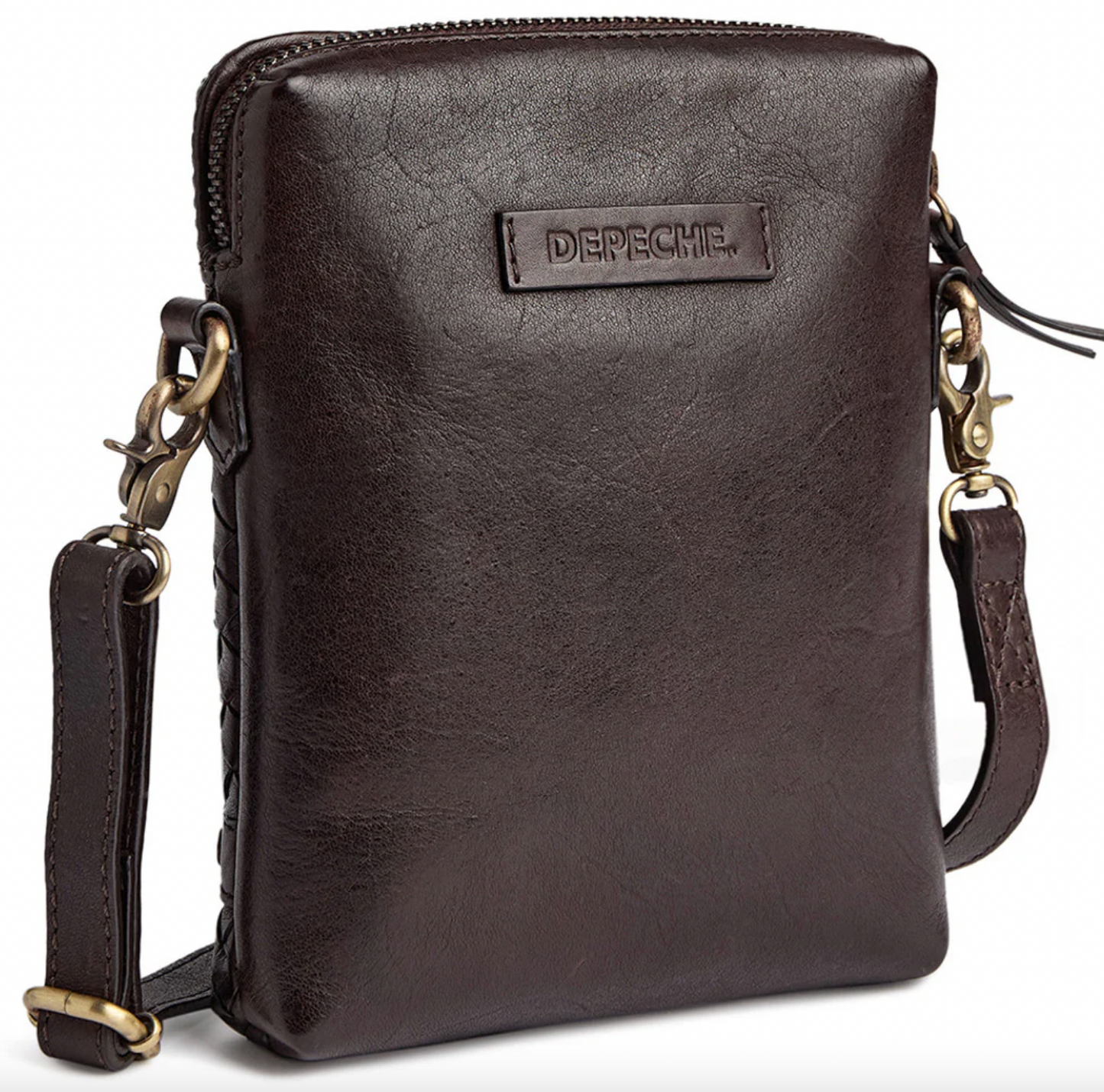Mobiltaske Sofya- Håndflettet brown
