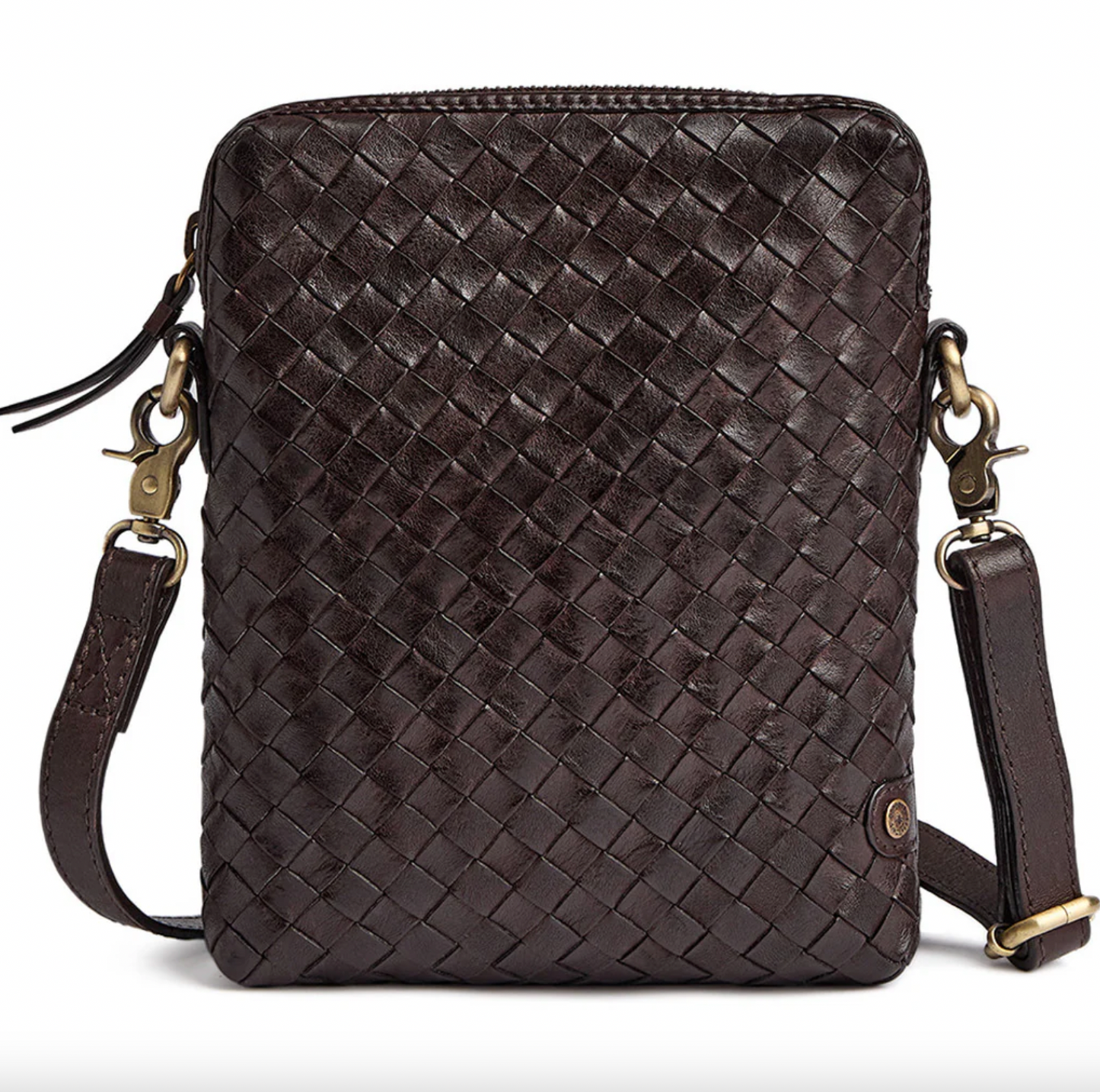 Mobiltaske Sofya- Håndflettet brown