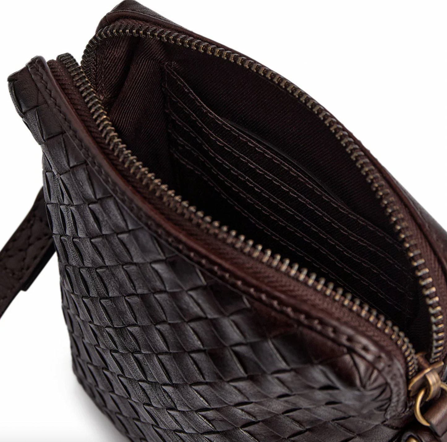 Mobiltaske Sofya- Håndflettet brown