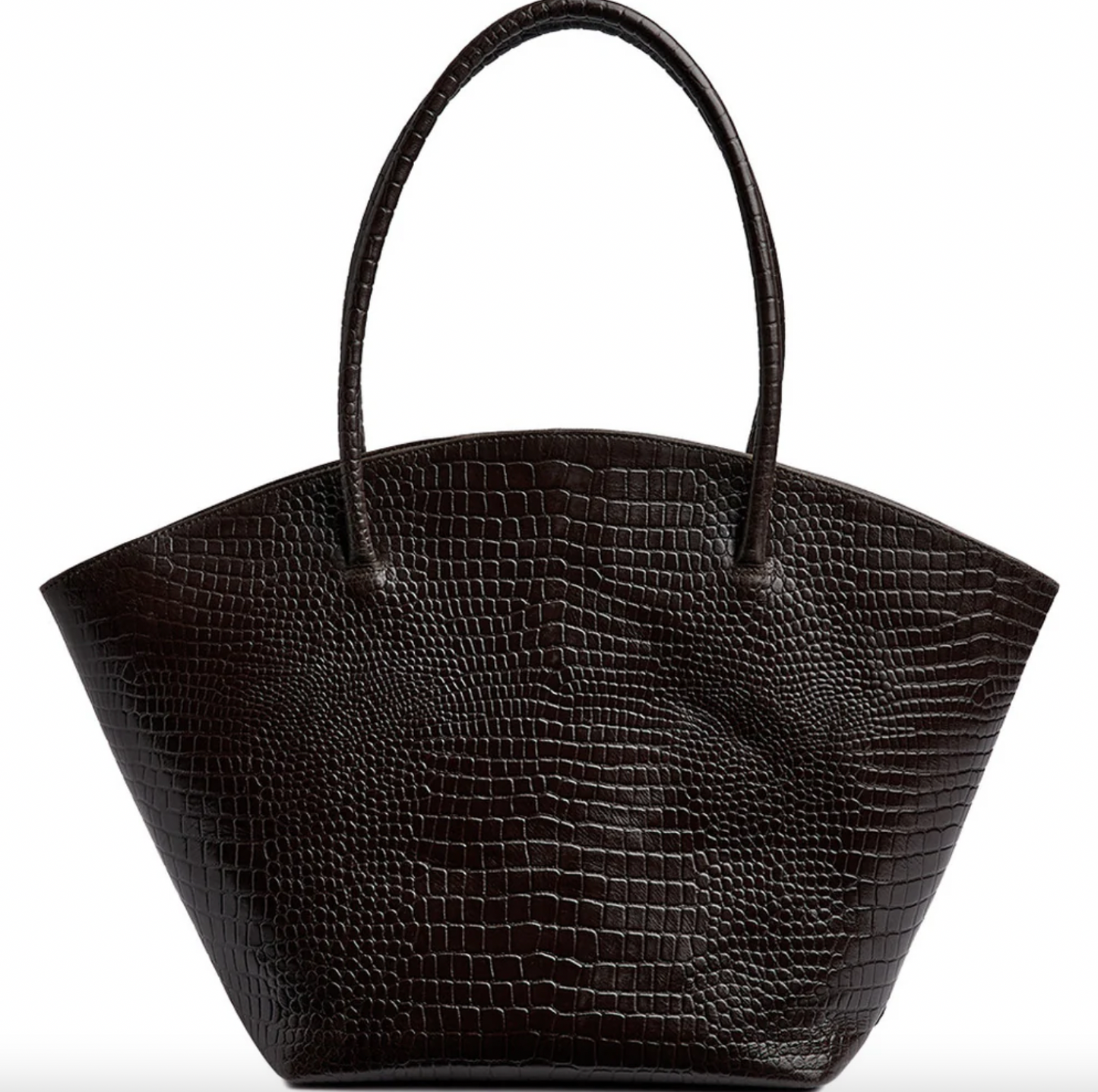 Shopper croco i skind - Brown