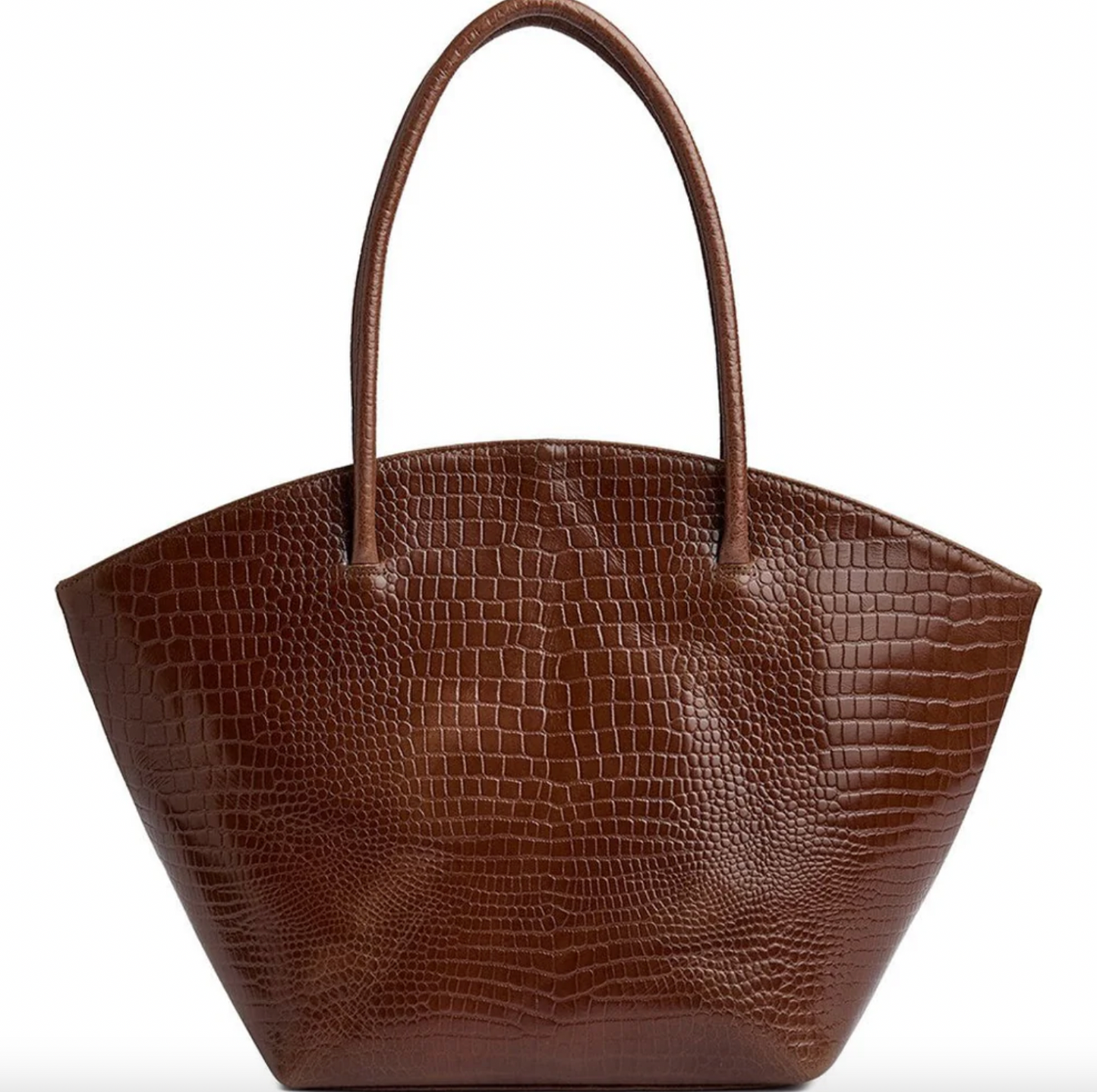 Shopper croco i skind - Cognac