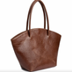 Shopper croco i skind i cognac farve