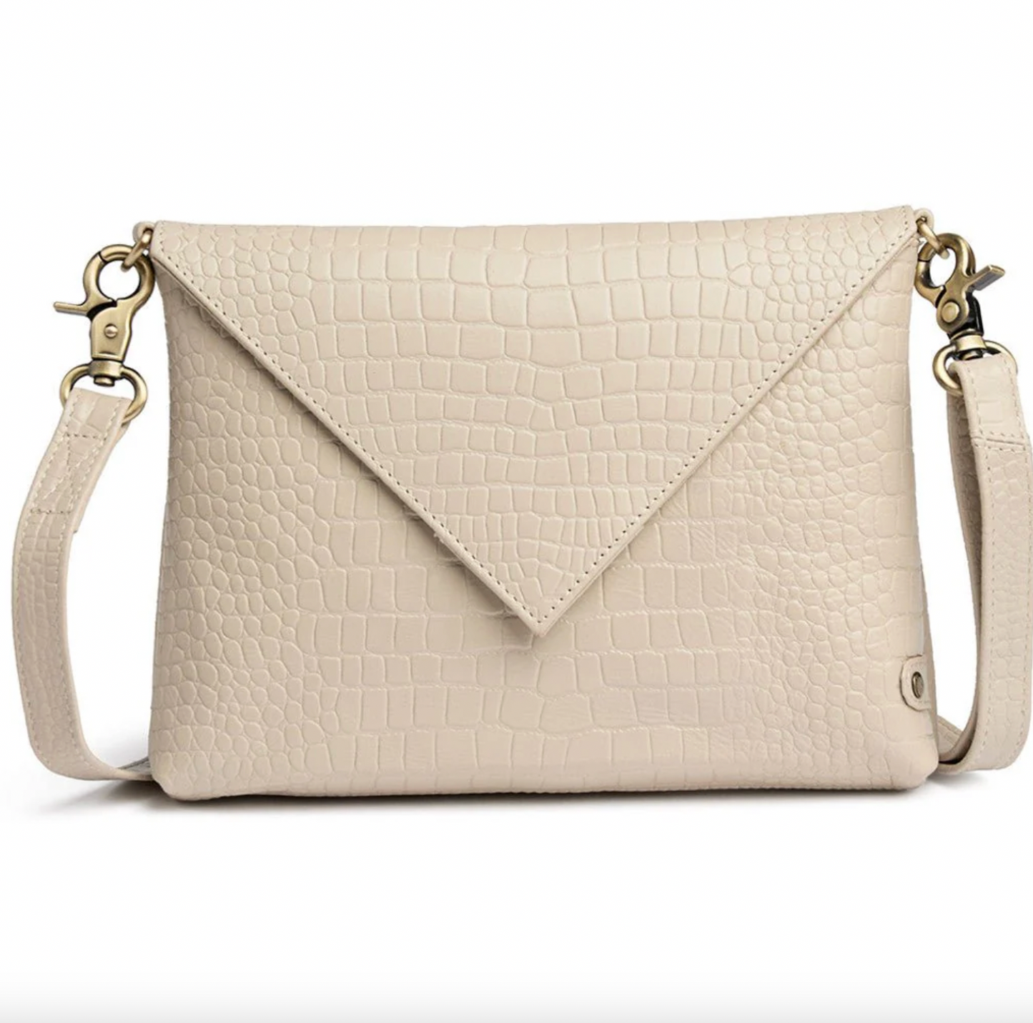 Clutch croco i skind - Sand