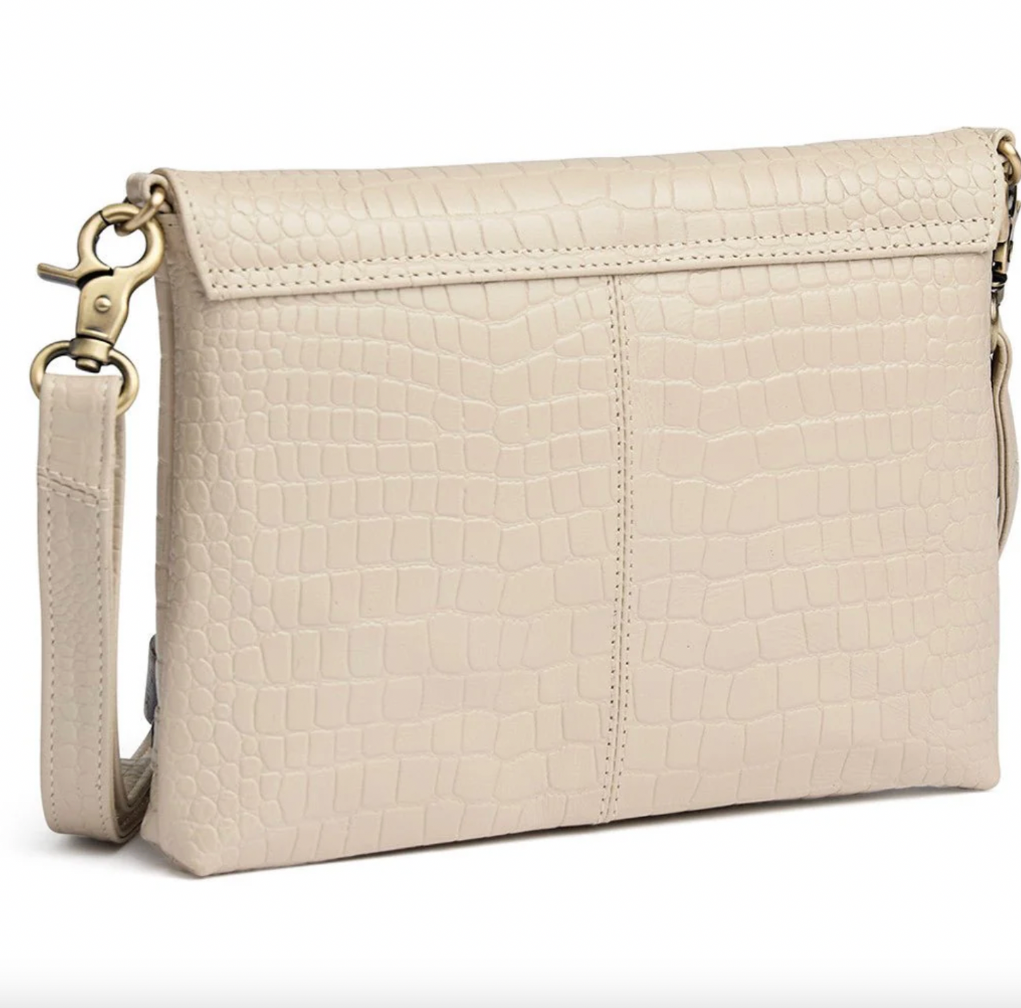 Clutch croco i skind - Sand