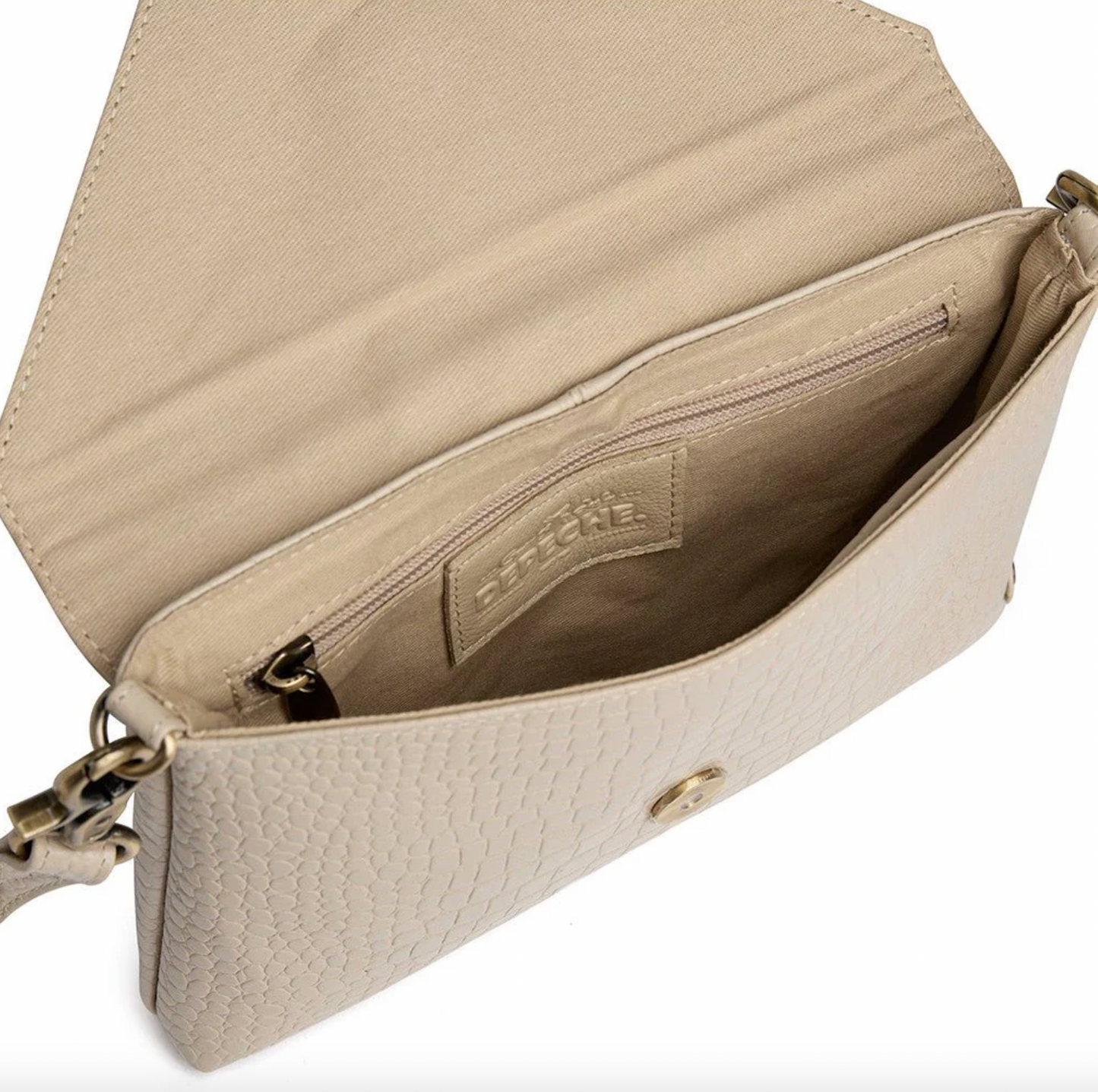 Clutch croco i skind - Sand