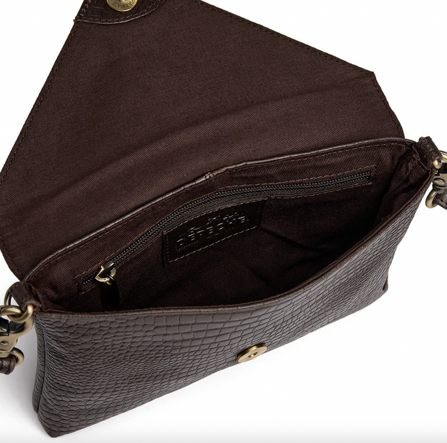 Clutch croco i skind - Brown