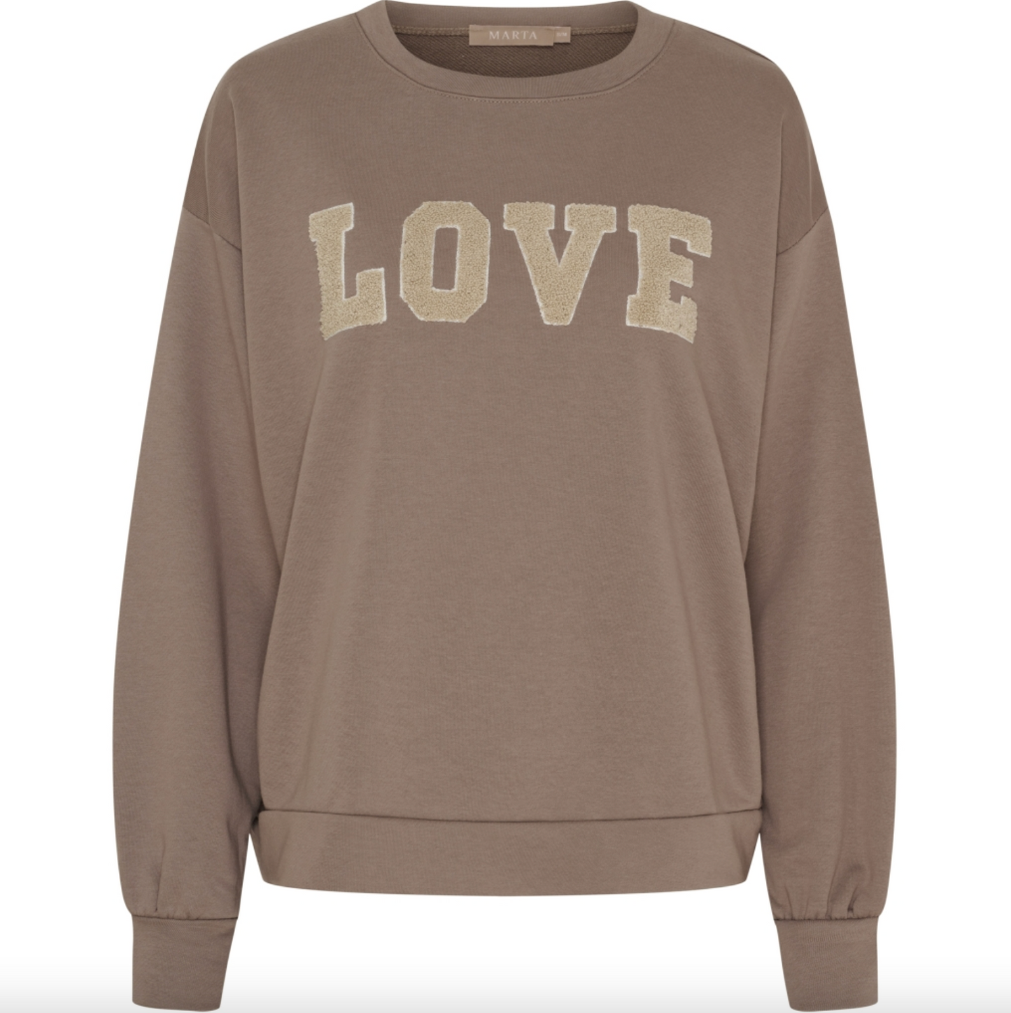 Sweatshirt Jessa i fango melange med LOVE print