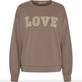 Sweatshirt Jessa i fango melange med LOVE print