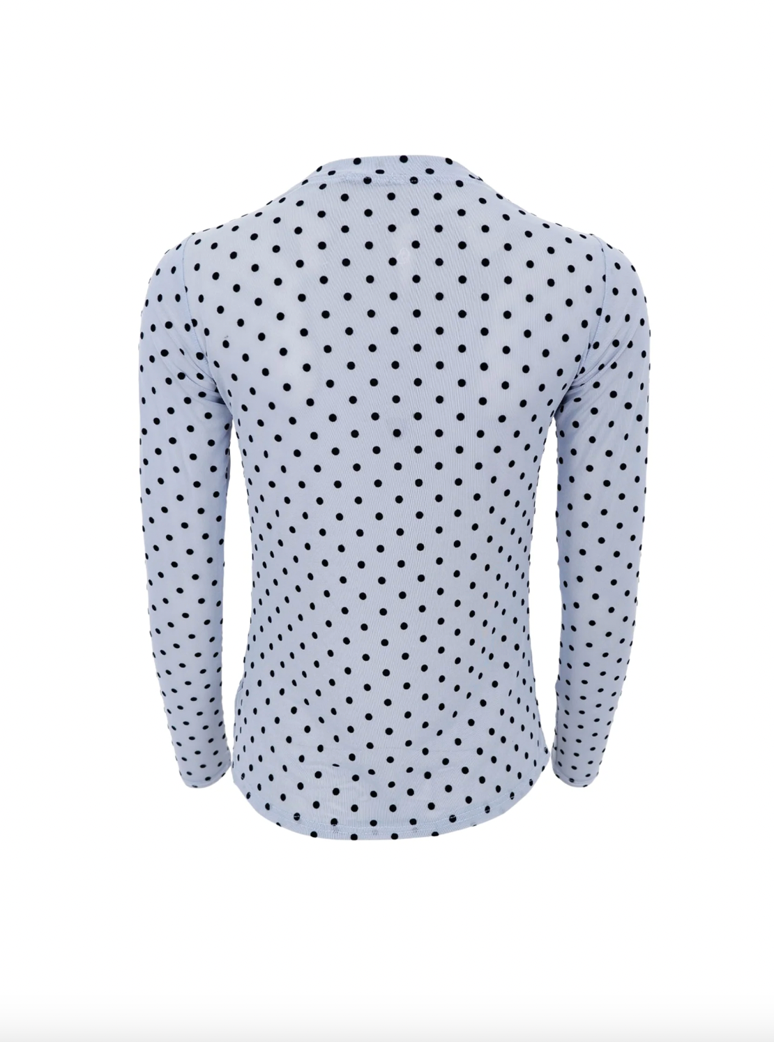 Dotted mesh bluse - Jeans blue