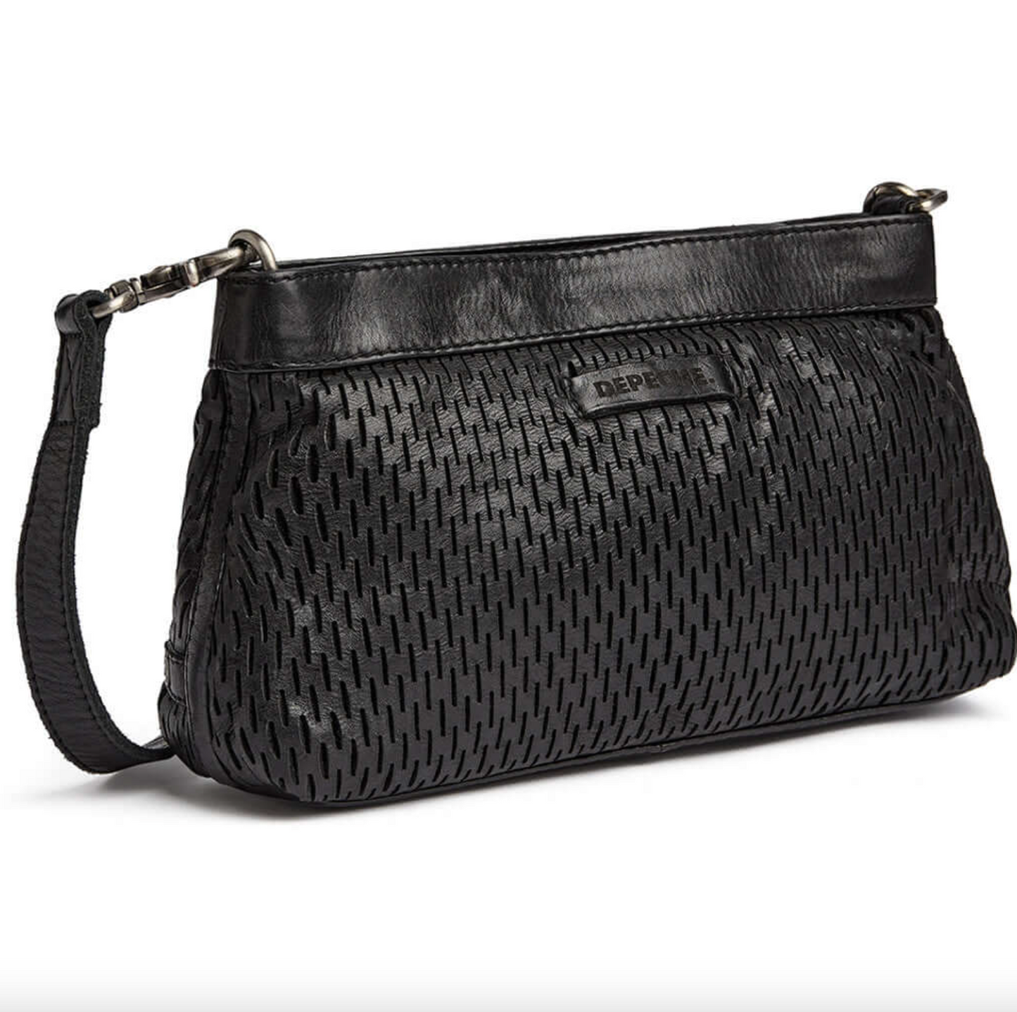 Clutch med perforeret mønster - black