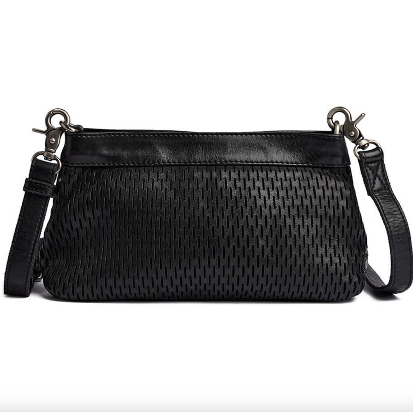 Clutch med perforeret mønster - black