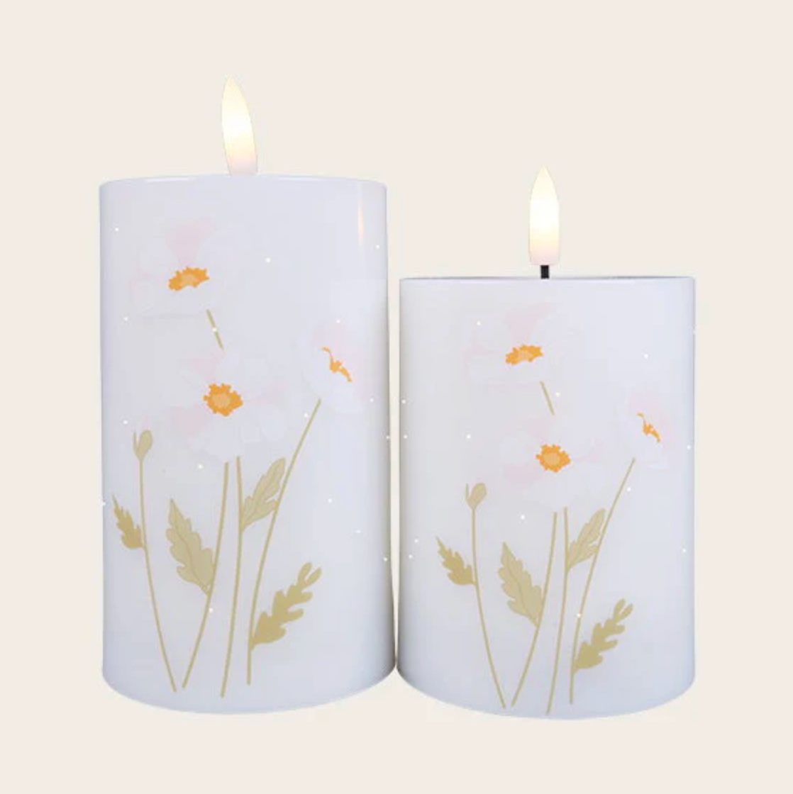 LED Bloklys TWINKLE Poppy Rose  - Sæt med 2stk.