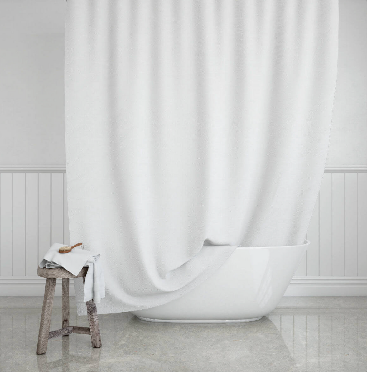 Bruseforhæng Estia white - 180x200