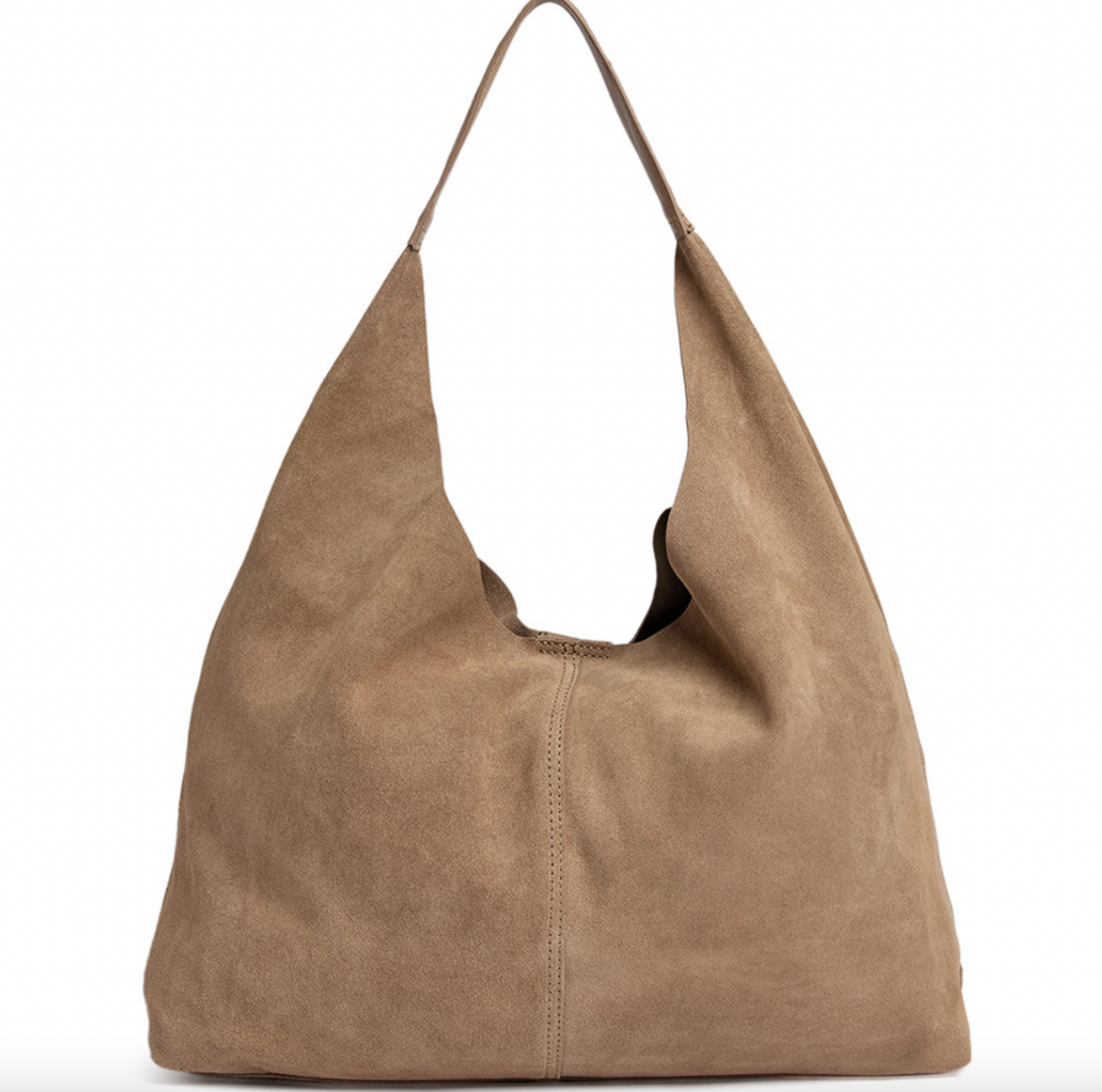 Shopper i blødt ruskind - Sand