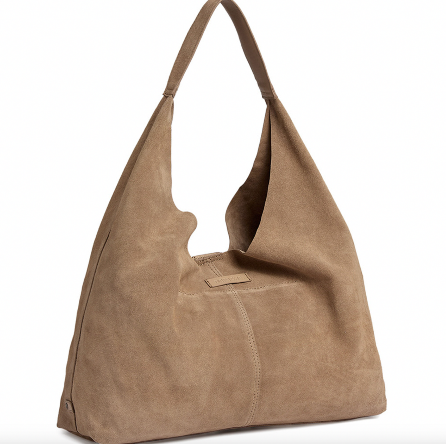 Shopper i blødt ruskind - Sand