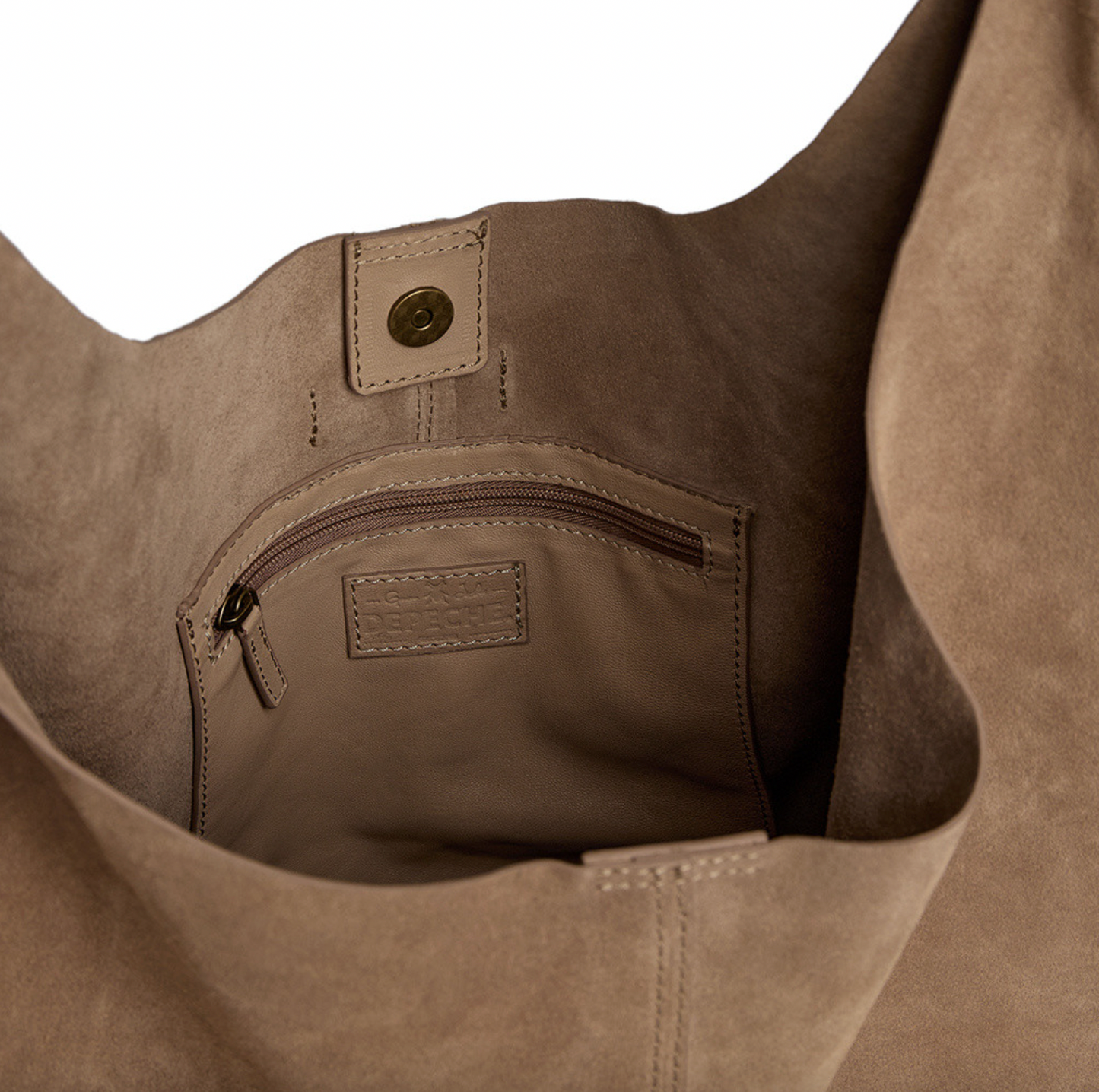 Shopper i blødt ruskind - Sand