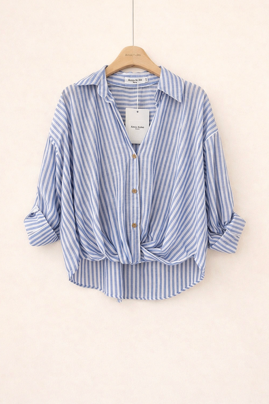 Skjorte med knude - Light blue