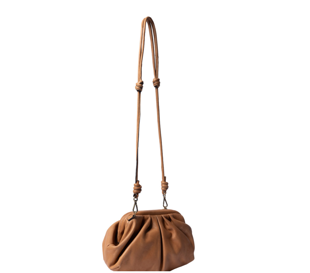 Clutch / skindtaske Noha big cognac
