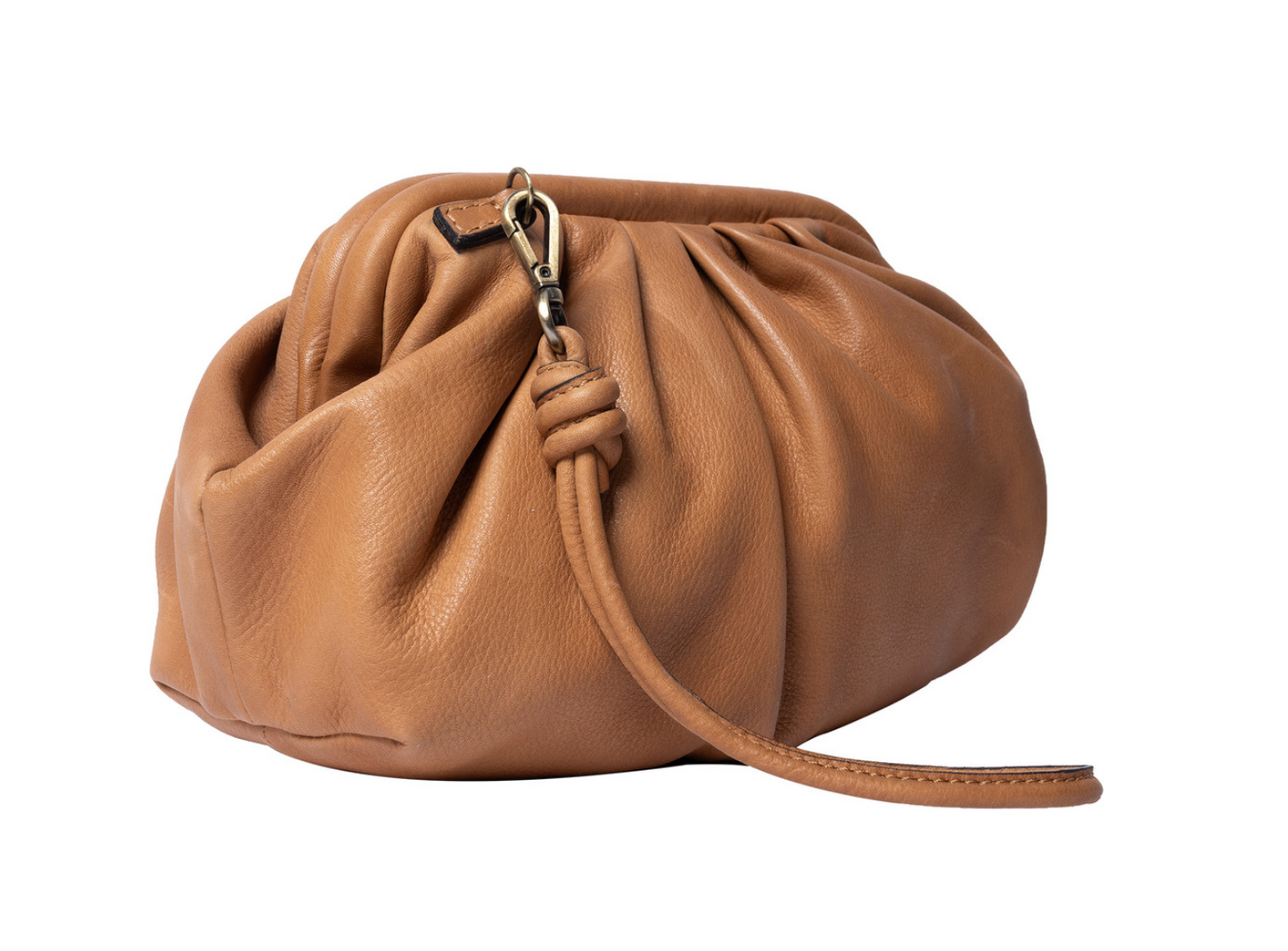 Clutch / skindtaske Noha big cognac
