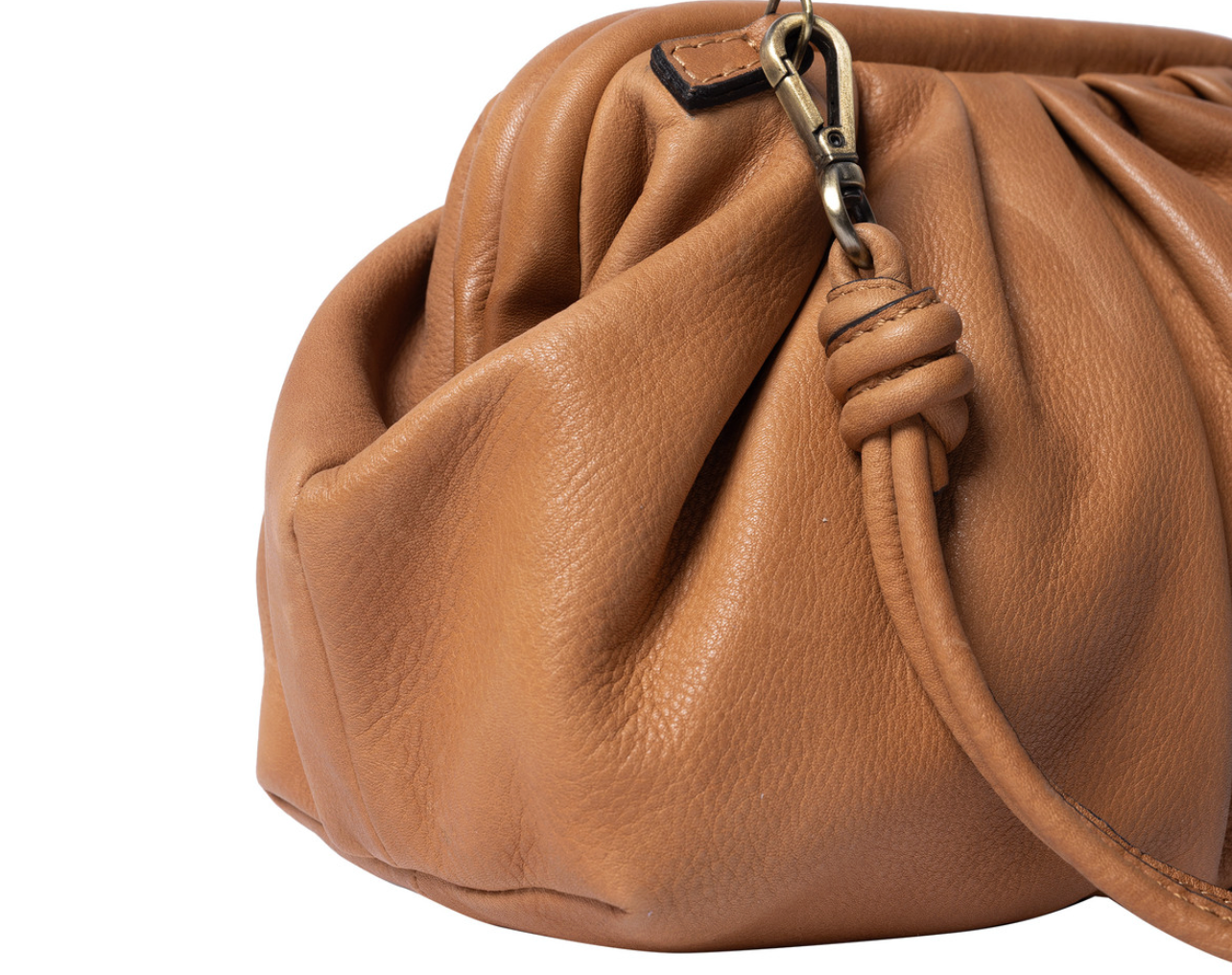 Clutch / skindtaske Noha big cognac