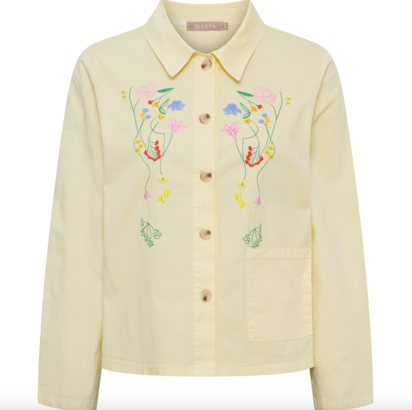 Jakke med broderi - yellow