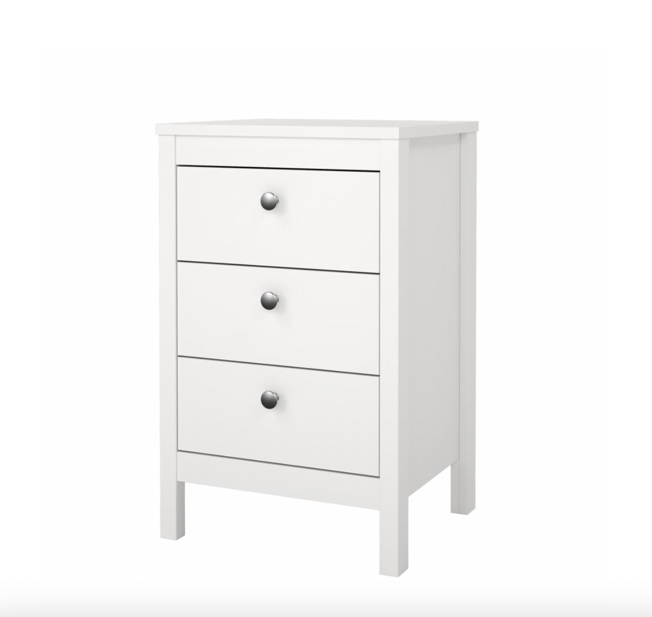 Natbord Madrid med 3 skuffer - White
