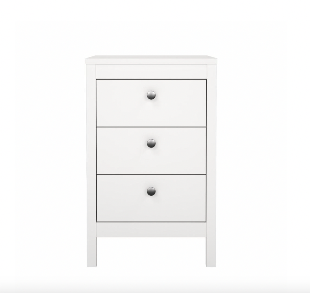 Natbord Madrid med 3 skuffer - White