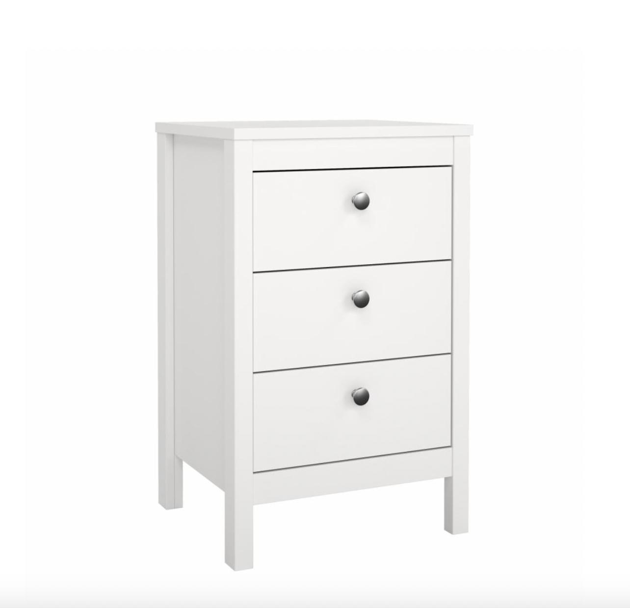 Natbord Madrid med 3 skuffer - White