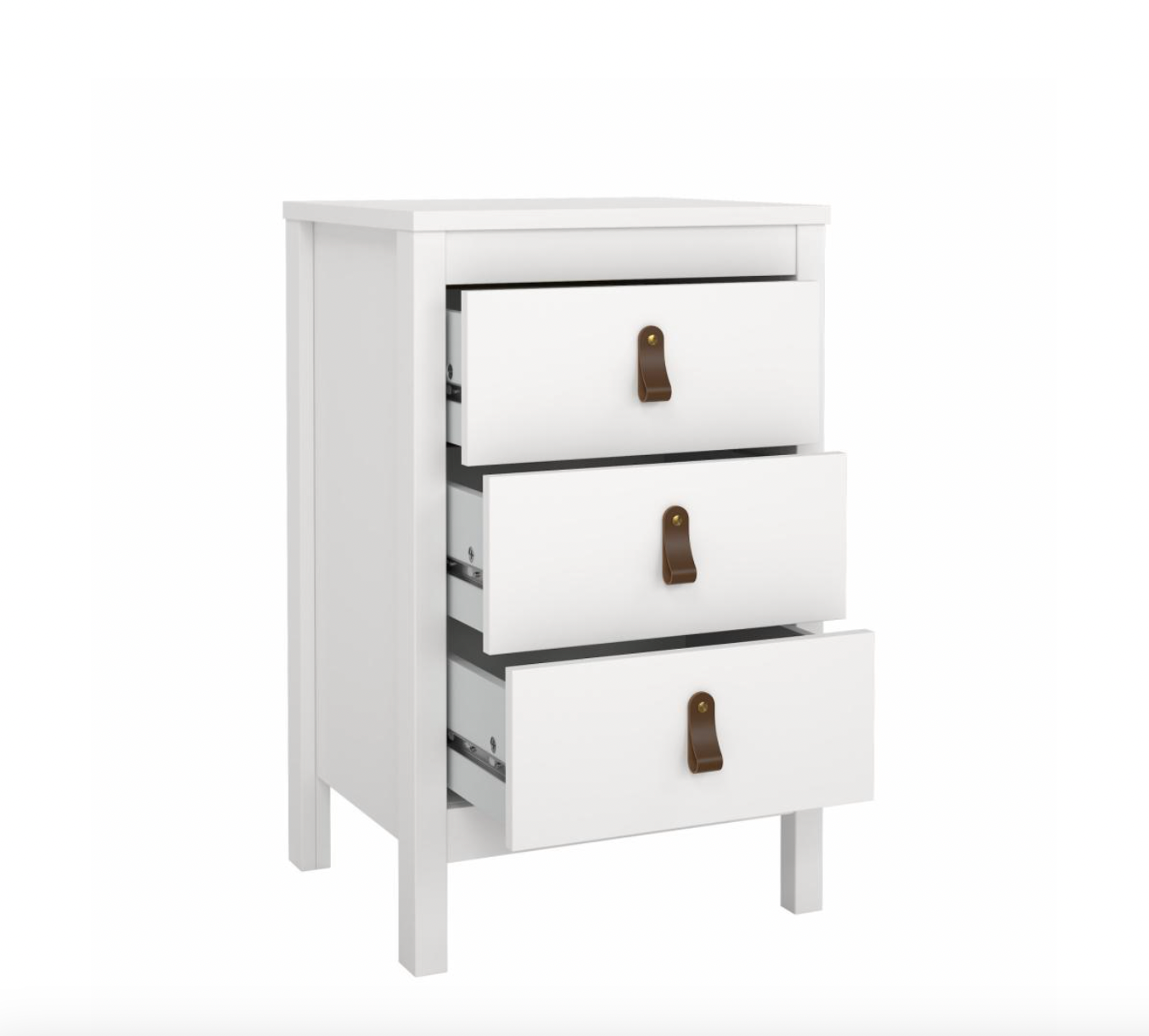 Natbord Madrid med 3 skuffer - White