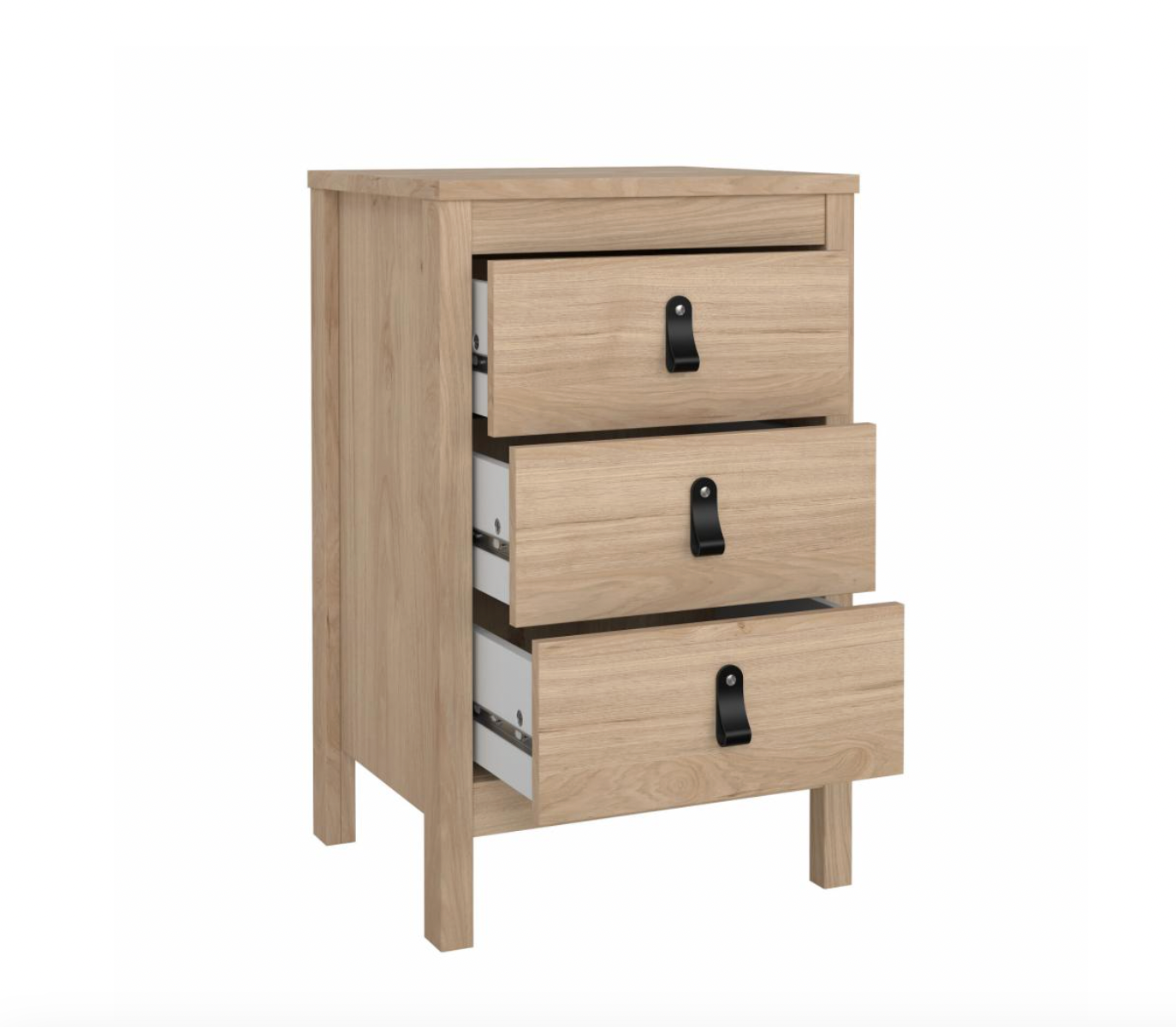 Natbord Madrid med 3 skuffer - Jackson Hickory