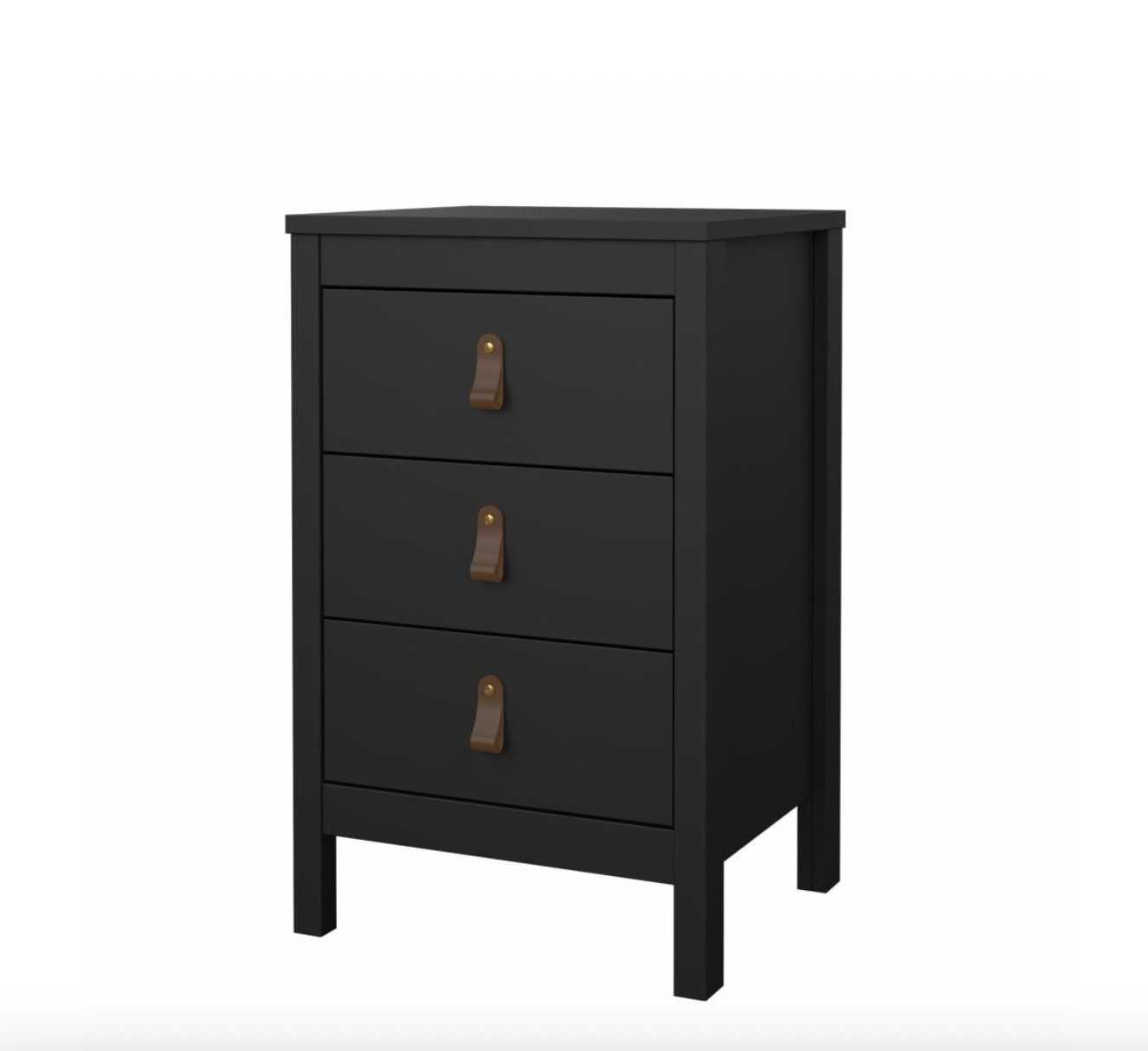 Natbord Madrid med 3 skuffer - Black