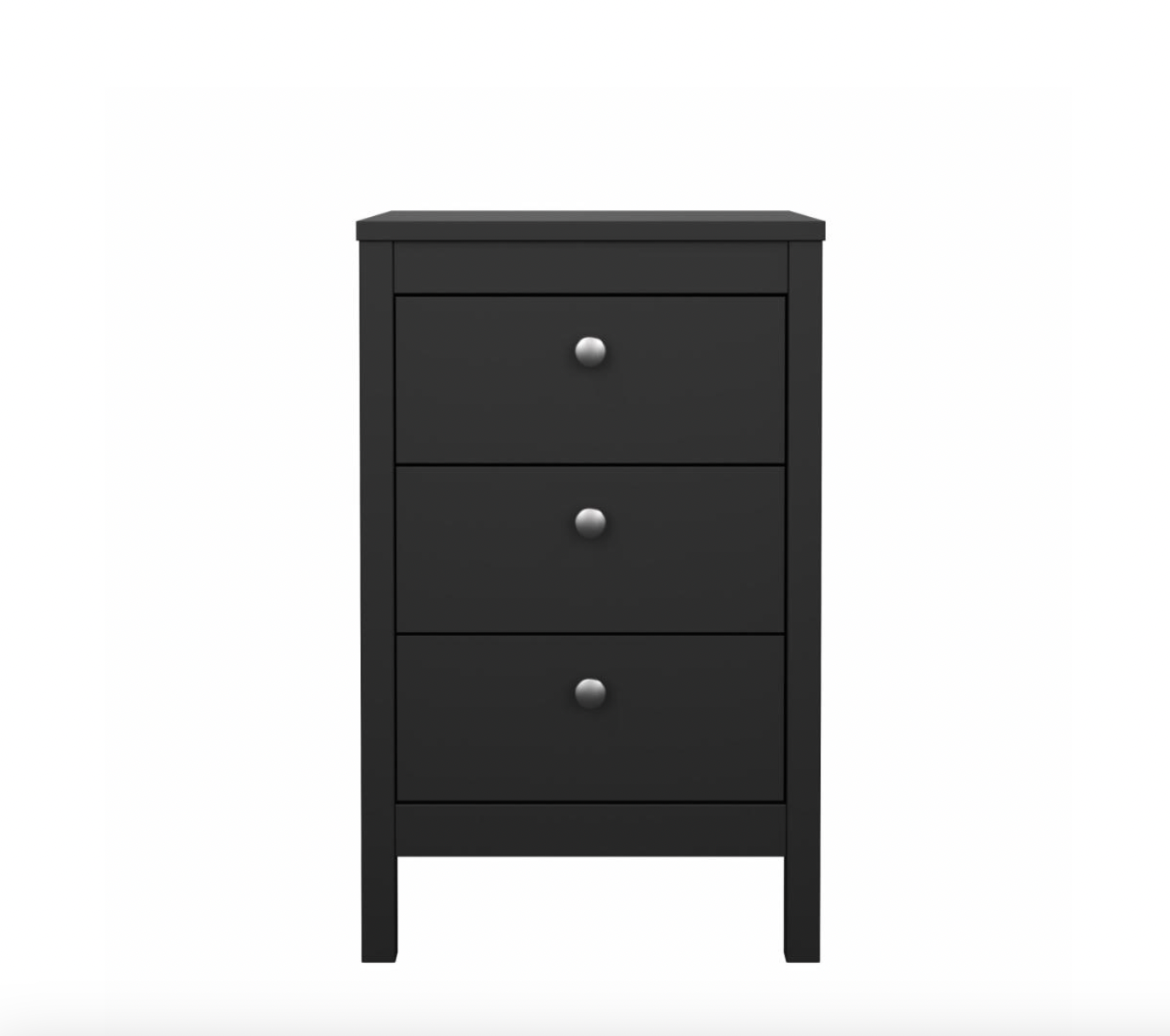 Natbord Madrid med 3 skuffer - Black