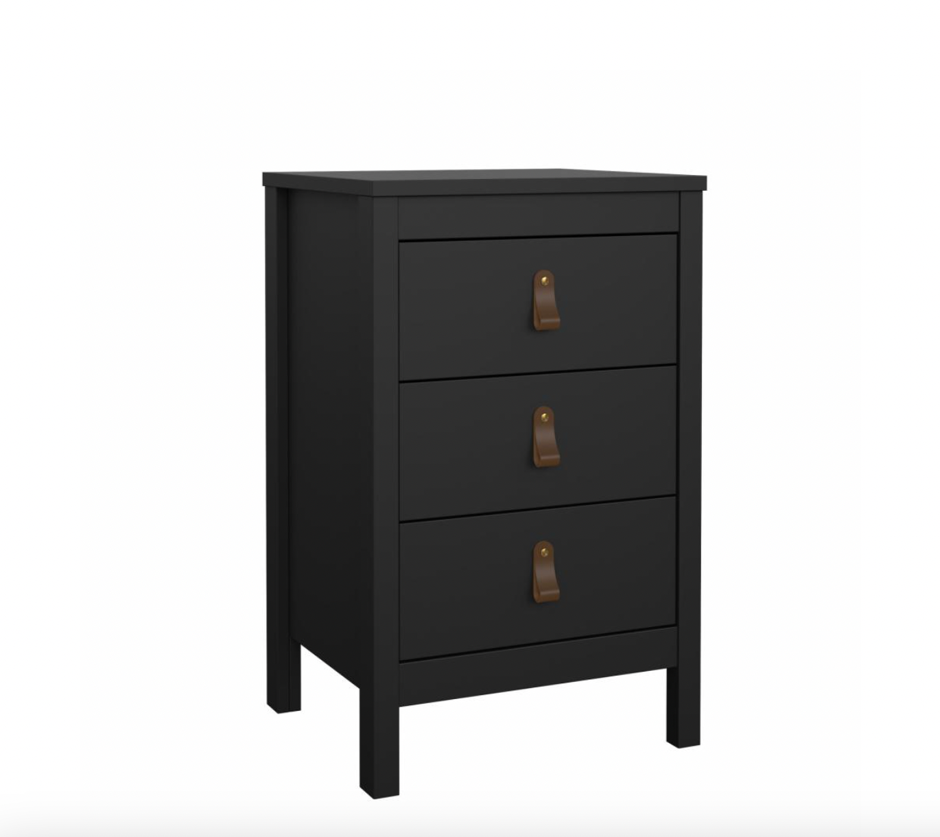 Natbord Madrid med 3 skuffer - Black