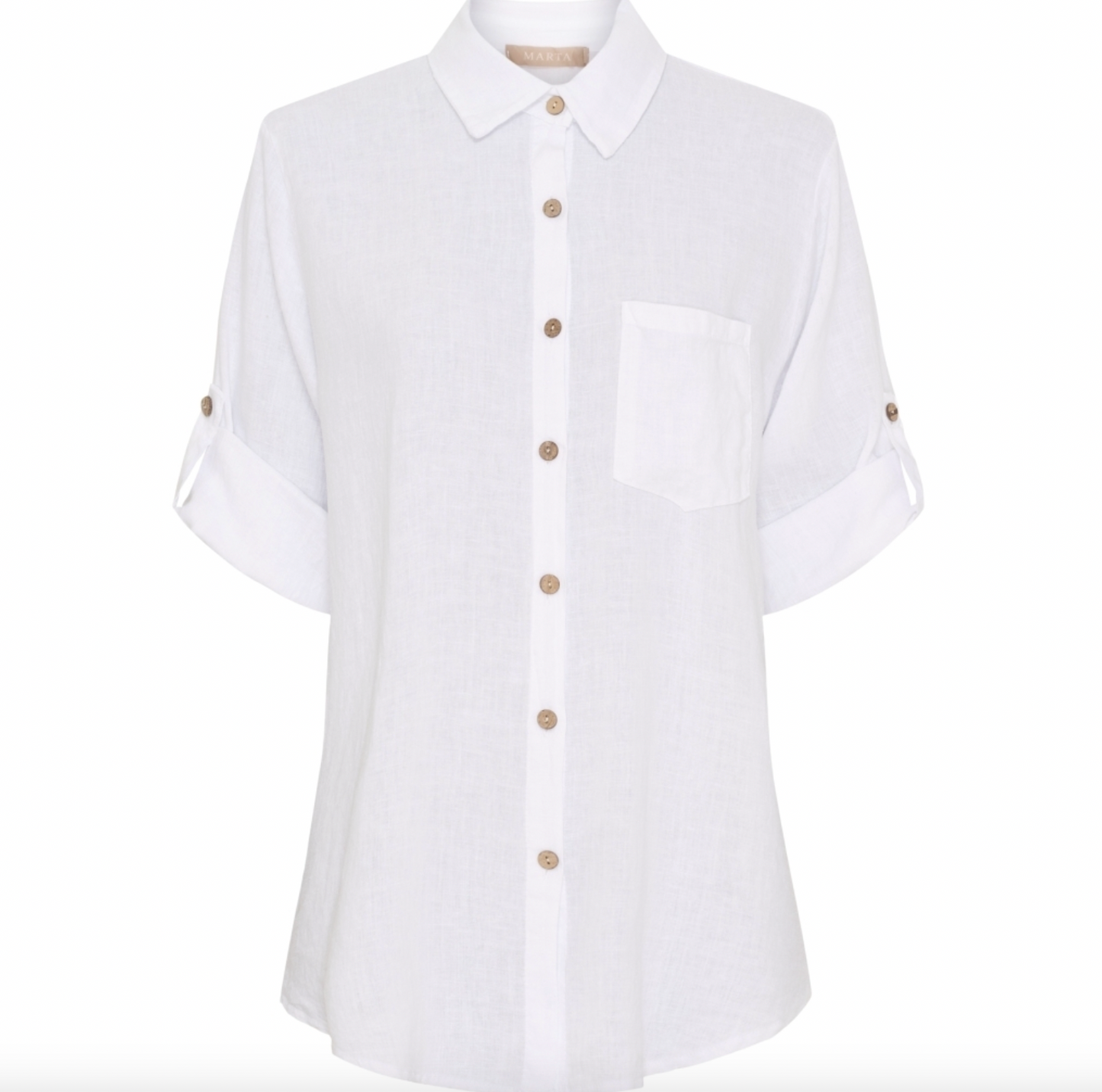 Skjorte Kiara hørmix - Optical White