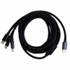 2 meter nylon 3I1- USB-C opladerkabel Sort
