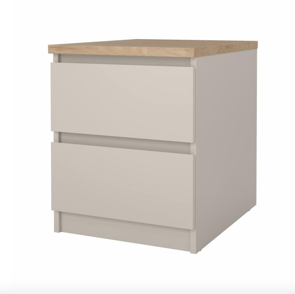 Natbord - Hickory / cashmere med 2 skuffe