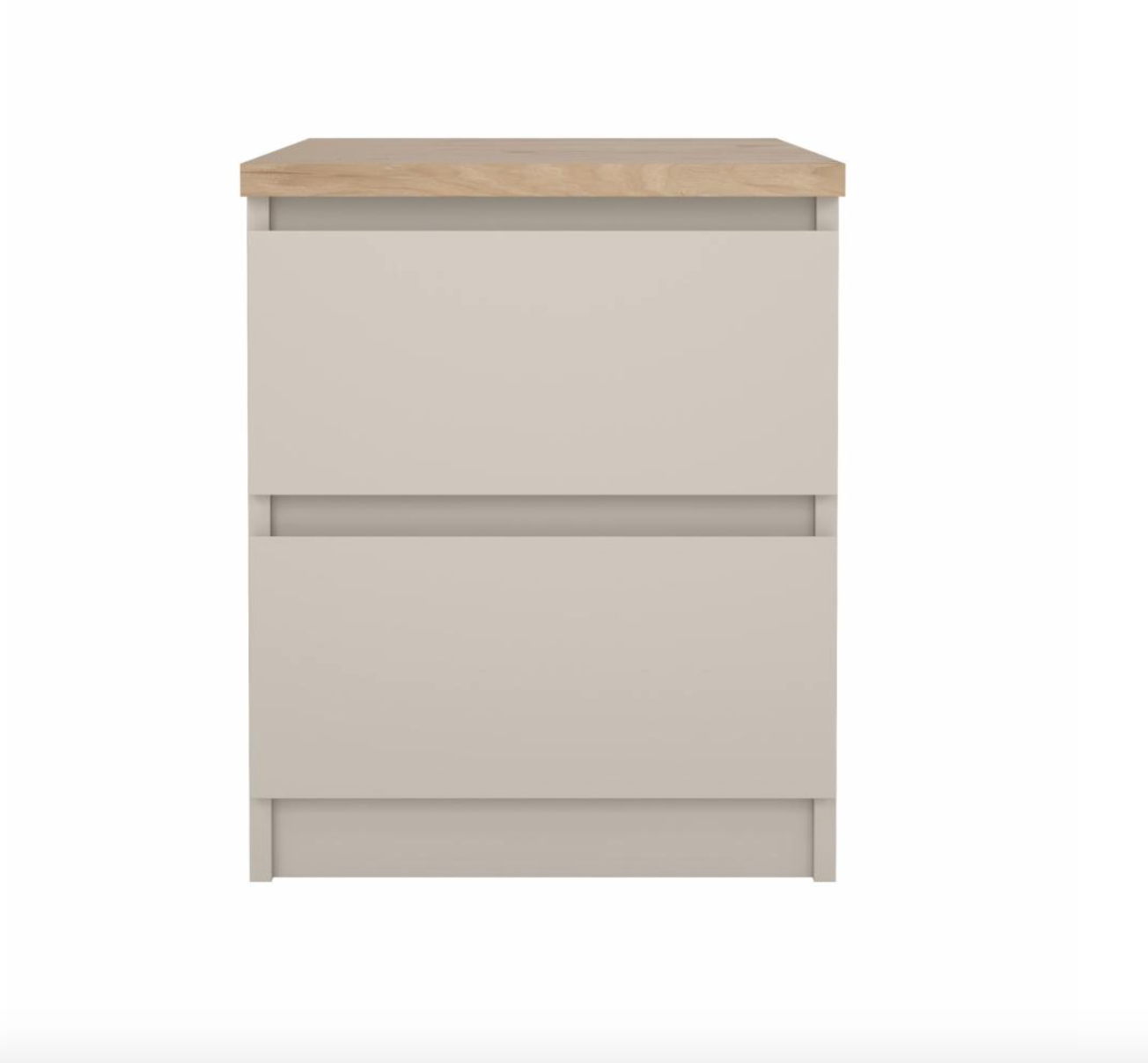 Natbord - Hickory / cashmere med 2 skuffe