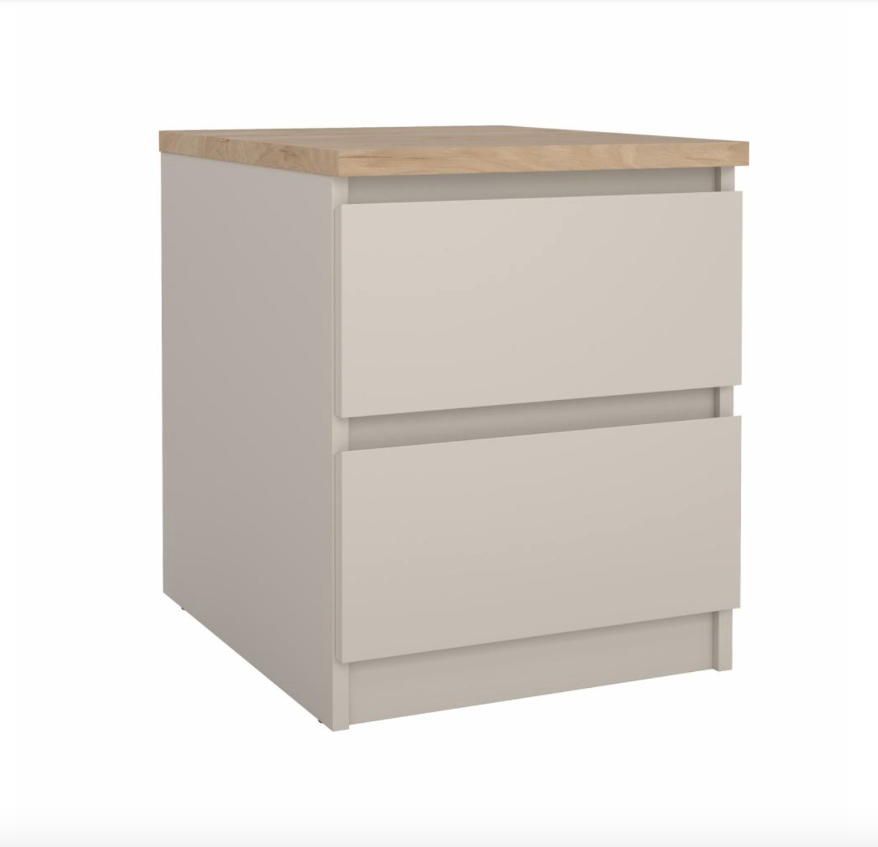 Natbord - Hickory / cashmere med 2 skuffe