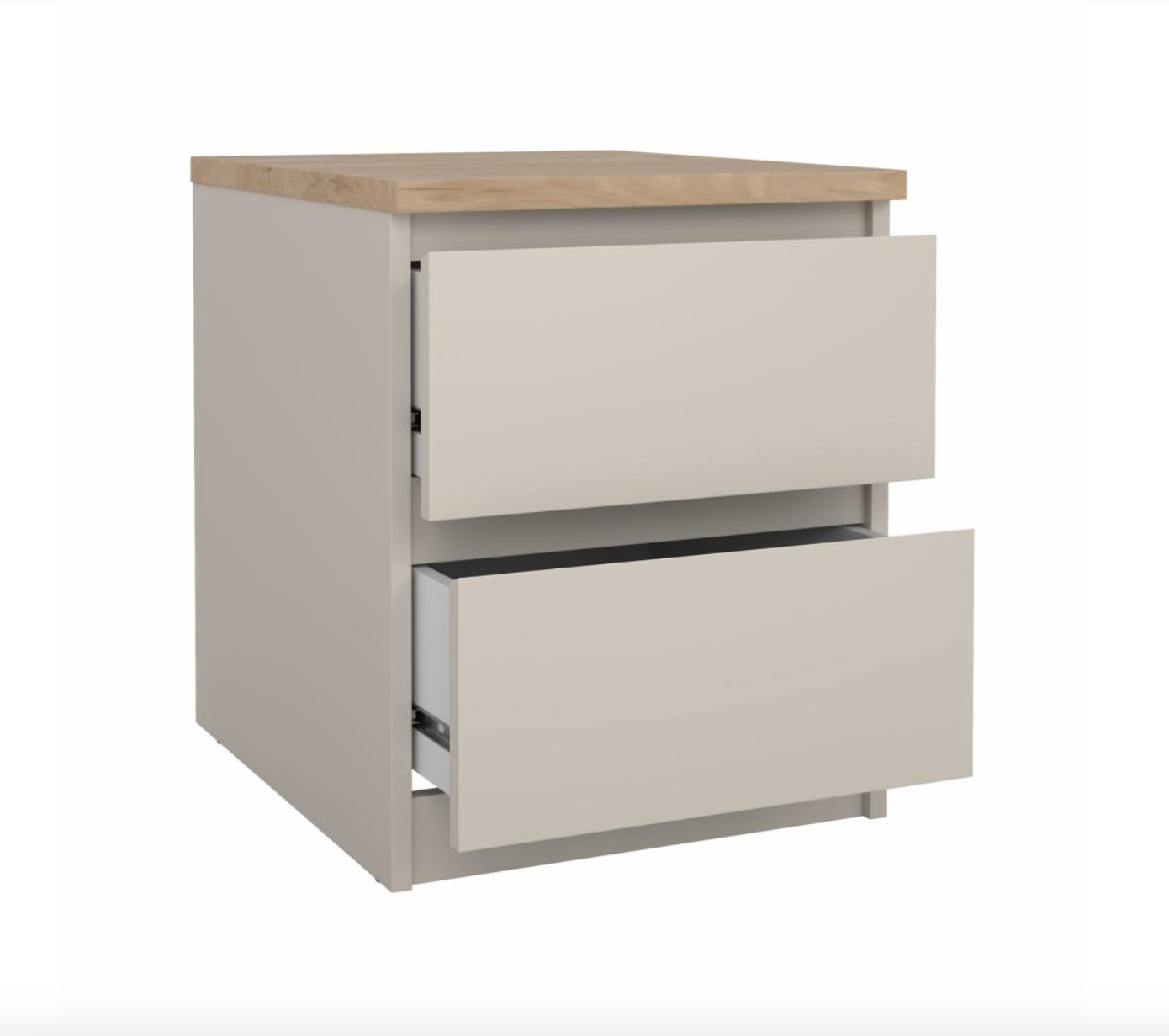 Natbord - Hickory / cashmere med 2 skuffe