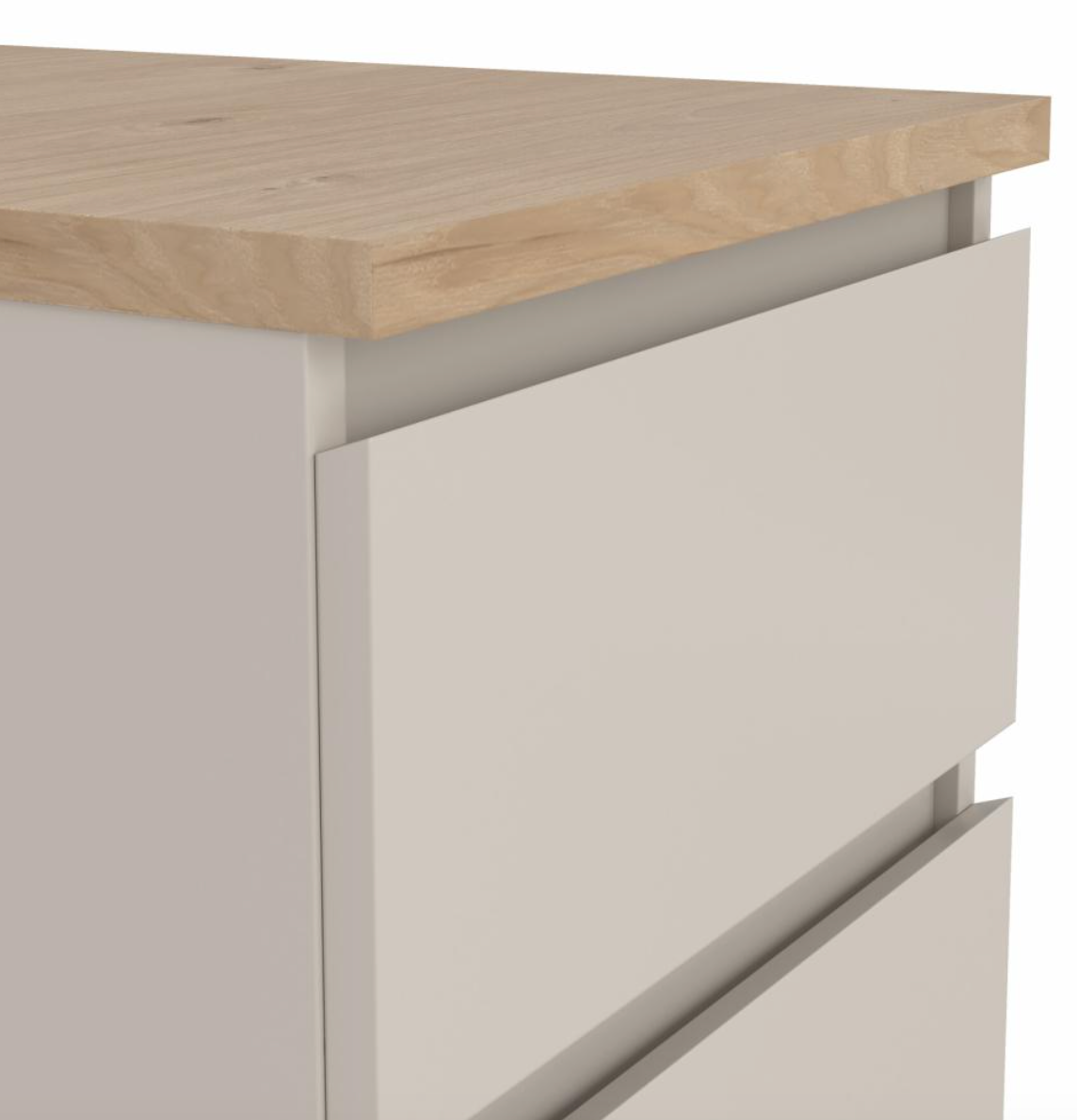 Natbord - Hickory / cashmere med 2 skuffe