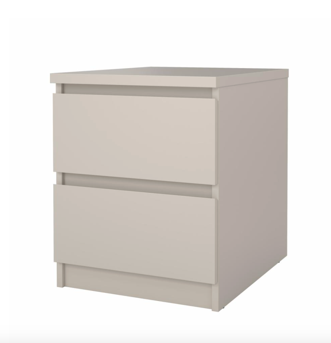 Natbord - Cashmere med 2 skuffe