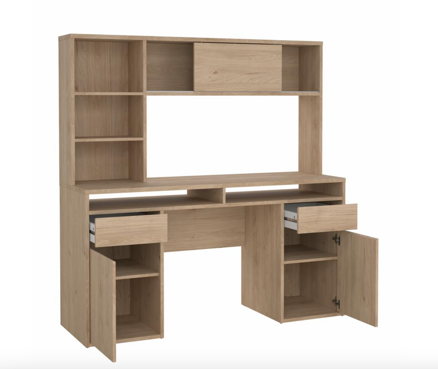 Skrivebord med overreol - Wood