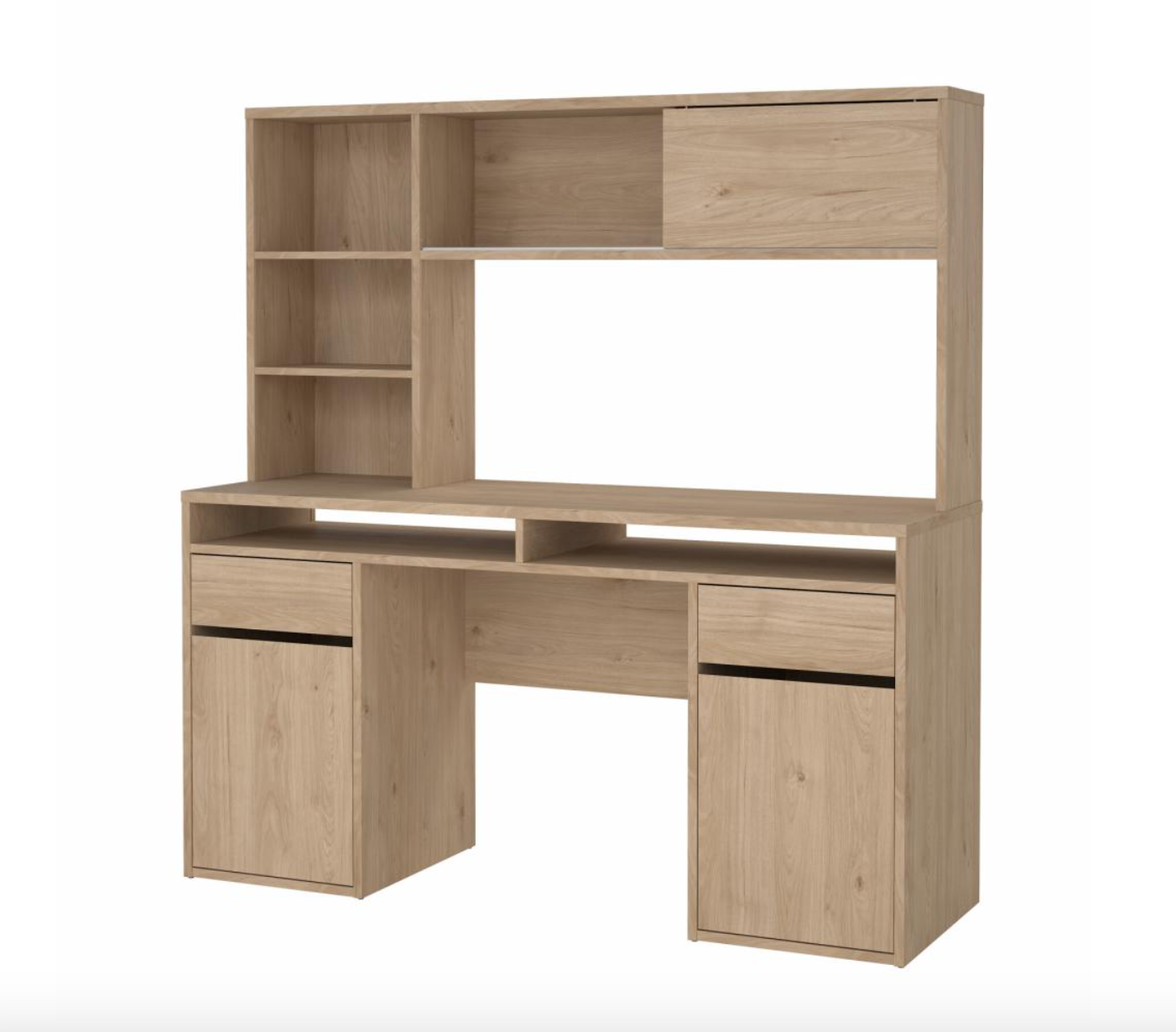 Skrivebord med overreol - Wood