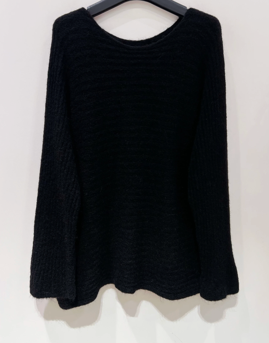Oversized sweater - Black wool / mohair mix