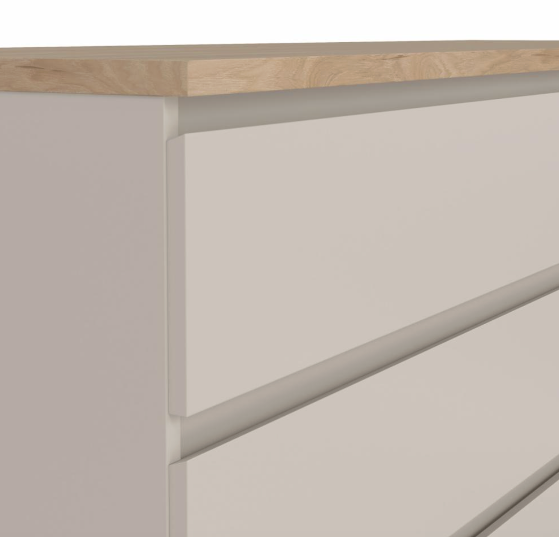Kommode med seks skuffer - Cashmere / brown